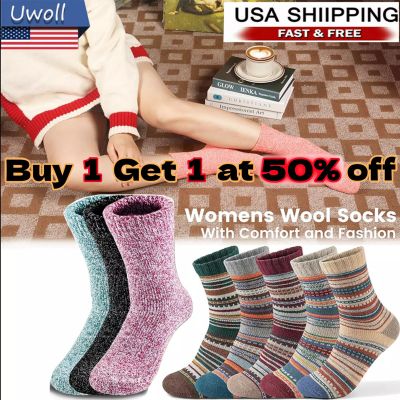 2 Pairs Winter Merino Lambs Wool Heavy Duty Thermal Boots Socks For Women Girls