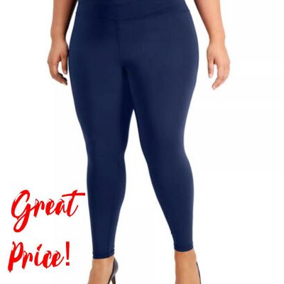 Women's INC International Concepts Compression Leggings Plus Size 2X Navy Sail