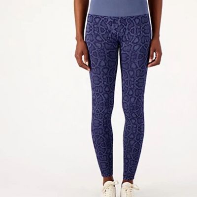 AnyBody Jacquard Smoothing Legging Navy Python Small - A554197