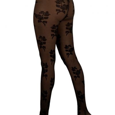 Eco Friendly Patterned Pantyhose Tights, Floral Pattern, Recycled Pantyhose