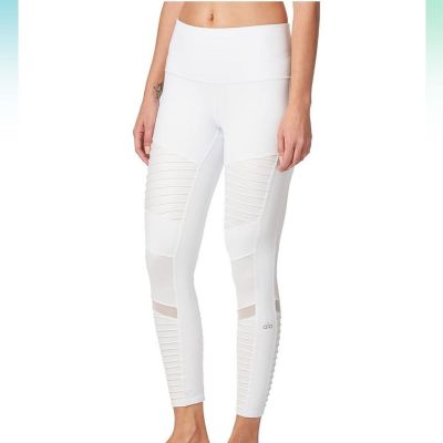 ALO Yoga White High Waisted Moto 7/8 Athletic Leggings Size XS