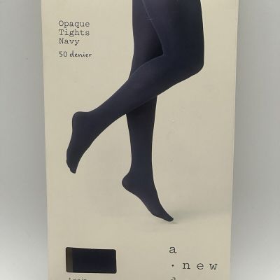 A New Day Navy Opaque Tights 1X/2X Denier 50