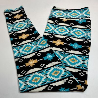 NEW LuLaRoe TC Leggings TURQUOISE BLACK WHITE Chevron AZTEC Southwest COLORFUL