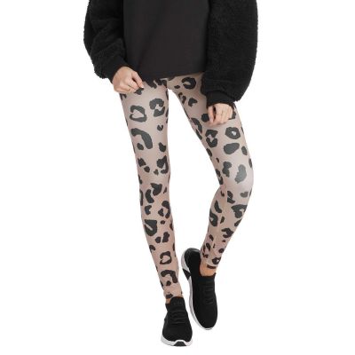 Mud Pie Ziggy Womens High-Waisted Leggings, Tan Leopard, X-Small