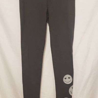 AERIE Leggings XS Gray Emoji Mid Rise Ankle Length Pull On Casual