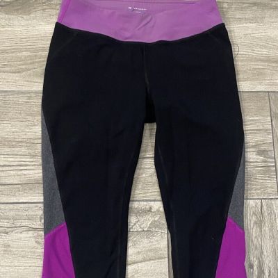 Tek Gear Shapewear Capri Workout Gear Black & Purple Skimmer Capris  Size Medium