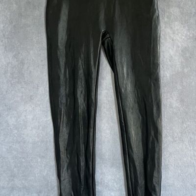 New Spanx Faux Leather Leggings Black Size Medium NWOT  Stretch Pants