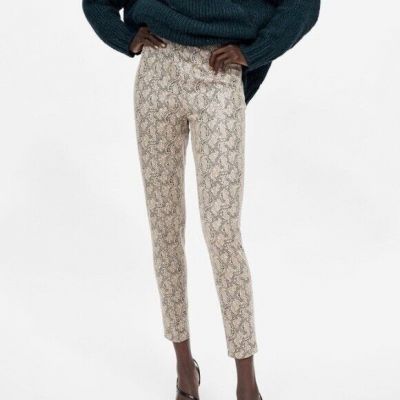 Zara Snake Print Leggings High Rise Size Medium