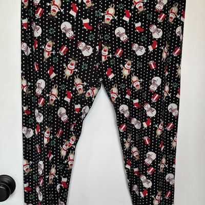 Planet Good Womens Size 2X Christmas Print Leggings