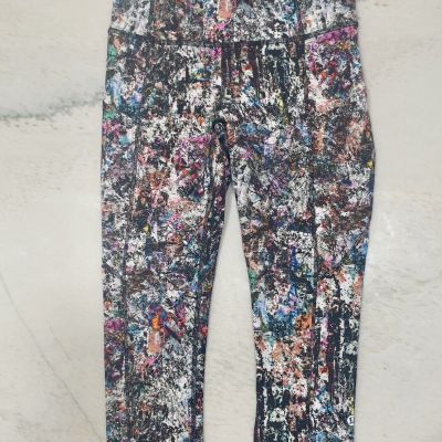 Lululemon Fast Free Crop II Nulux 19” HR Leggings Multicolored Print Size 4