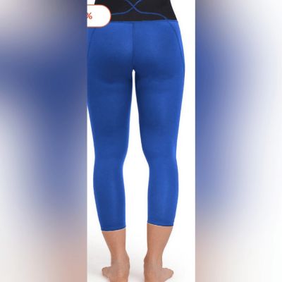 NWT TOMMIE COPPER Women’s Cobalt Blue Lower Back Support Capri Leggings Size 3XL