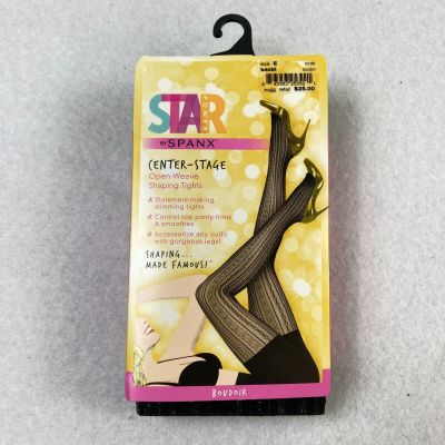 Star Power By Spanx Women Size E Shaping Tights Black Open Weave Boudoir NWT