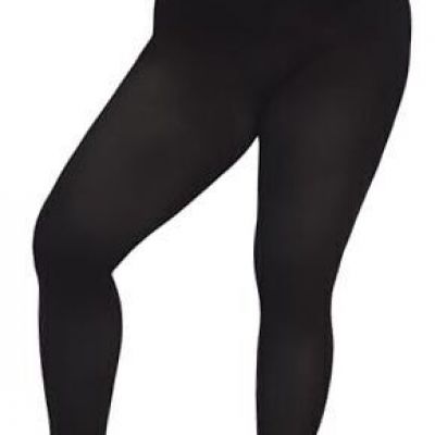 Women's Plus Size Tights High Waist Sheer Semi Opaque Ultra-Soft 3X-Large Black