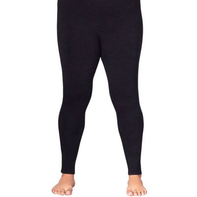 On The Plus Side plus size cotton jersey full length leggings in Black