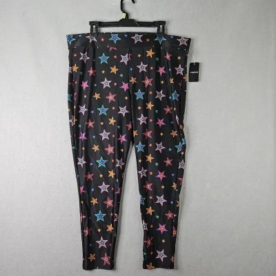 Torrid Cropped Leggings Womens Size 3X 22 to 24 Black Stars Retro 80s Silky Soft