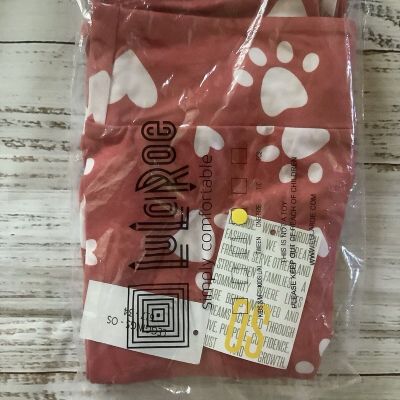 NWT LuLaRoe OS One Size Leggings - Pink With Paw Print Design