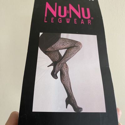 NIB- Nu&Nu Legwear- Black Fishnet Lace Tights- size M/L