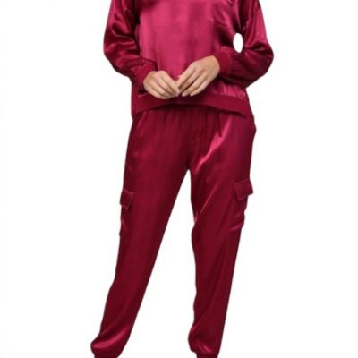 Fate satin ditz diva jogger in Maroon