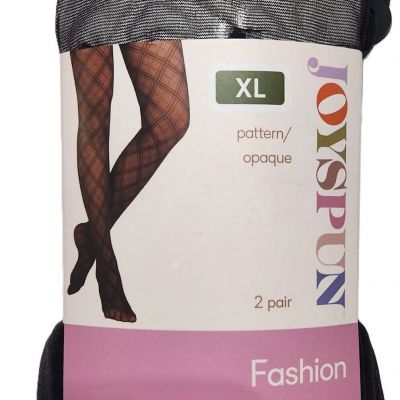 Joyspun Women High Waist Dot and Opaque Sheer Tights 2-Pack - Sizes XL